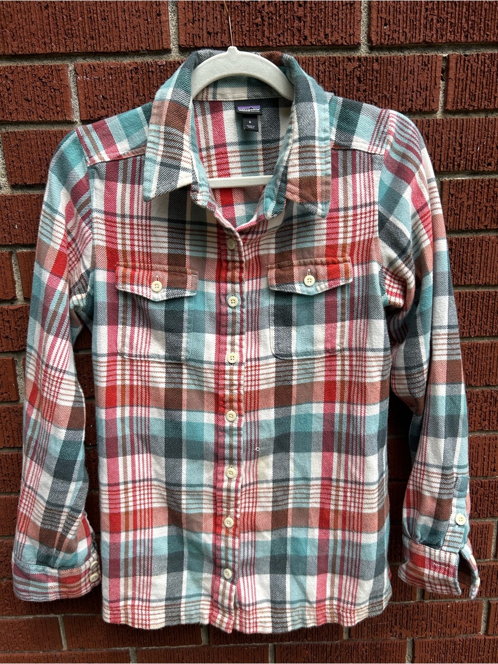 Patagonia Organic Cotton Plaid Flannel Shirt Women’s 6